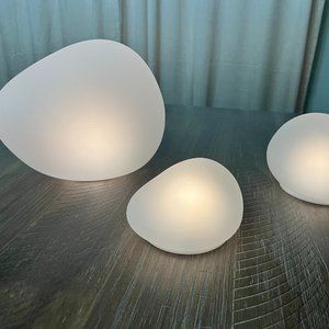 Brand New Set of 3 Illuminated In/Outdoor Garden Stones (White)